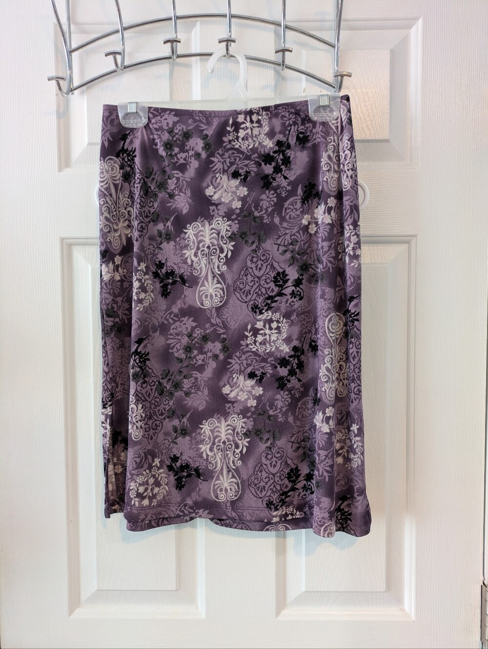 Charlotte Russe Purple Floral-Print Midi Skirt